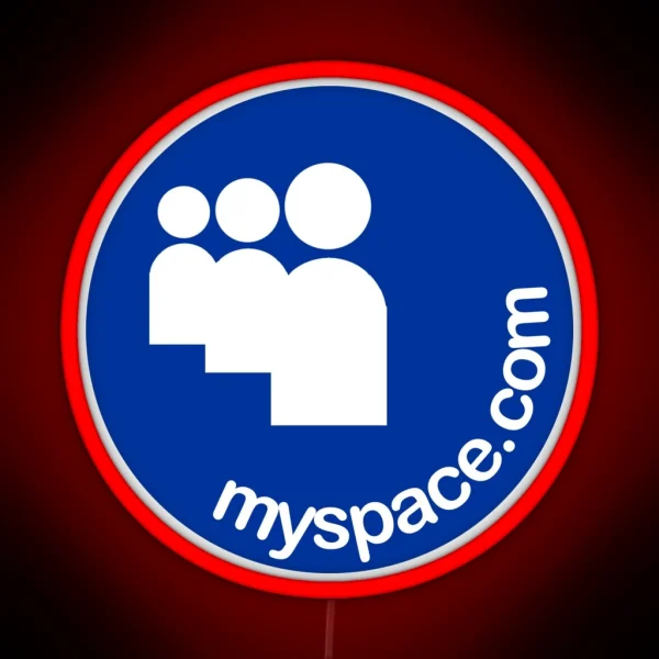 Myspace Logo Minimal Blue RGB Neon Sign