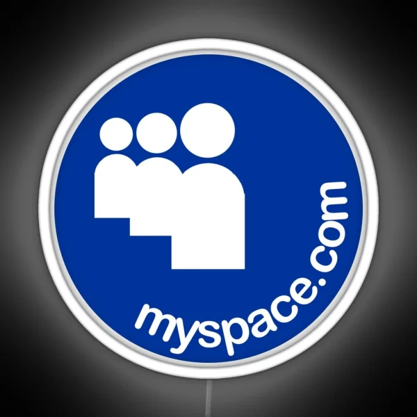 Myspace Logo Minimal Blue RGB Neon Sign