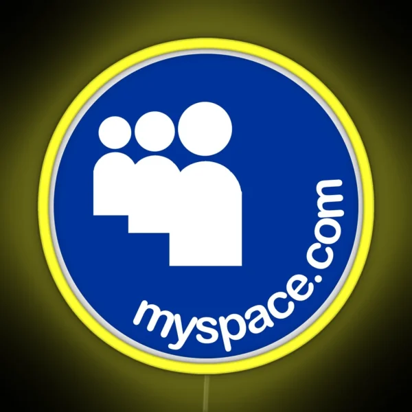 Myspace Logo Minimal Blue RGB Neon Sign