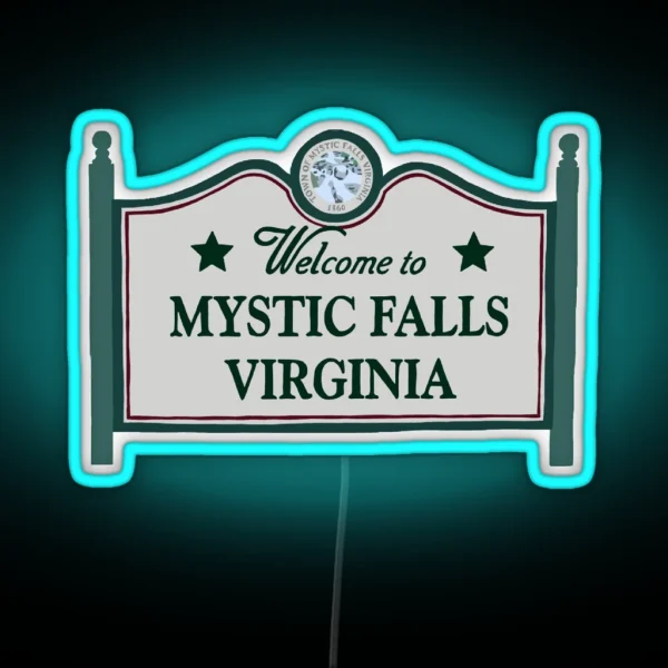 Mystic Falls Welcome Sign RGB Neon Sign