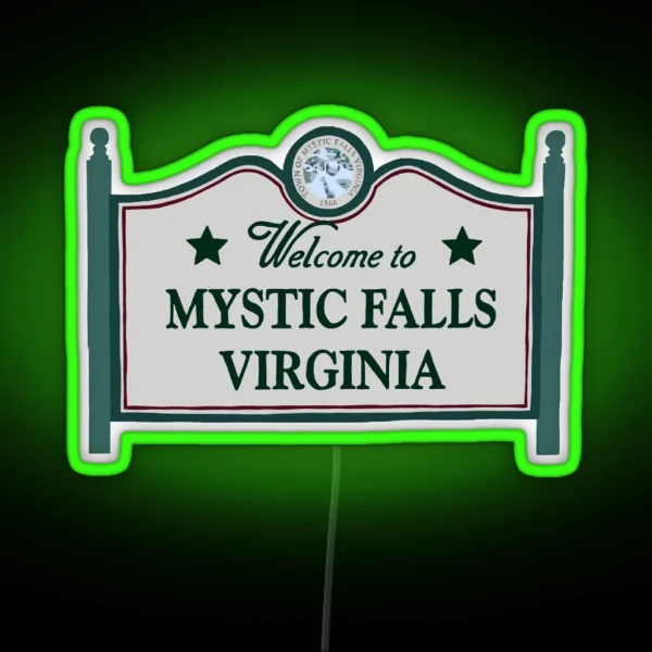 Mystic Falls Welcome Sign RGB Neon Sign