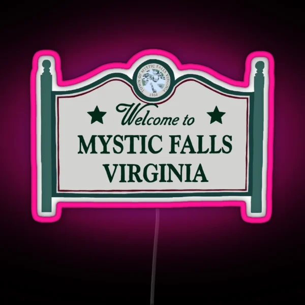 Mystic Falls Welcome Sign RGB Neon Sign