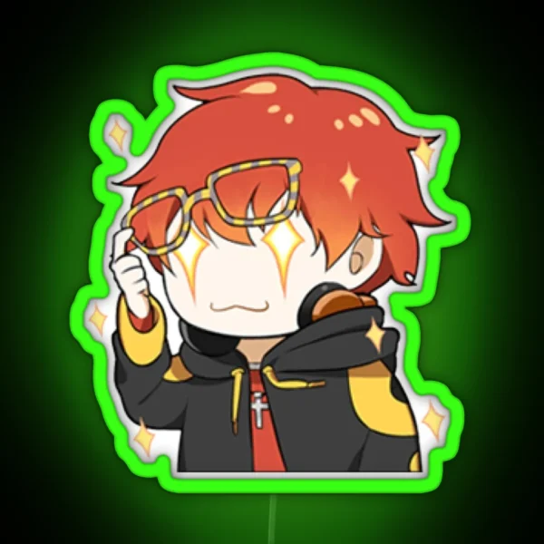 Mystic Messenger Sparkly 707 Emoticon RGB Neon Sign