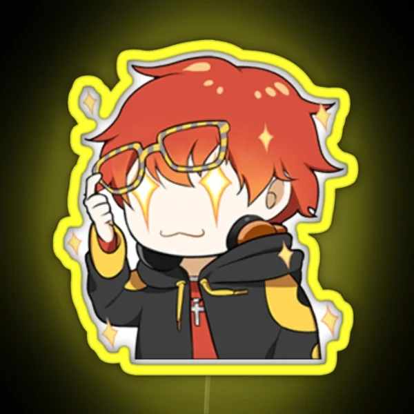 Mystic Messenger Sparkly 707 Emoticon RGB Neon Sign