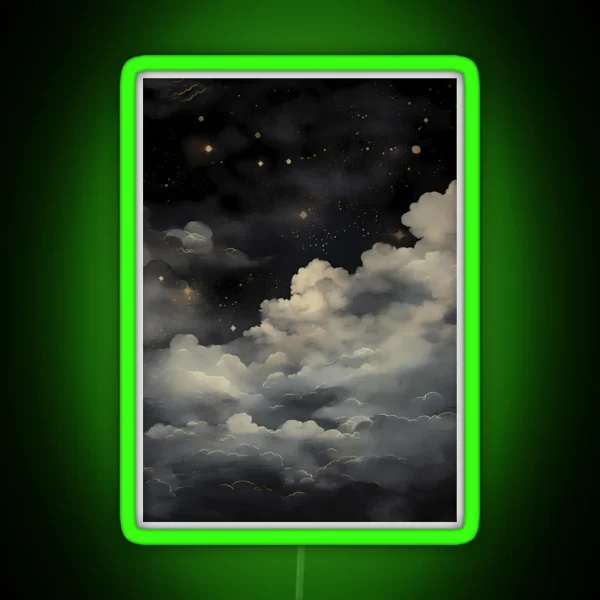 Mystical Clouds Dark Academia Gothic RGB Neon Sign