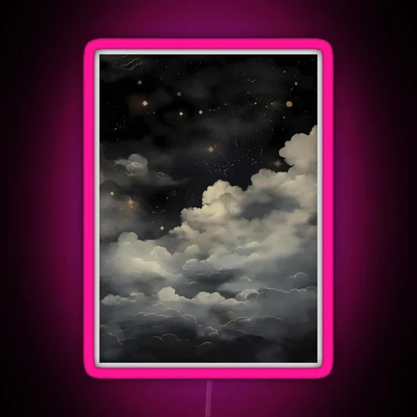 Mystical Clouds Dark Academia Gothic RGB Neon Sign