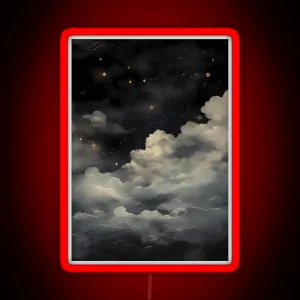 Mystical Clouds Dark Academia Gothic Cottagecore Decor RGB Neon Sign