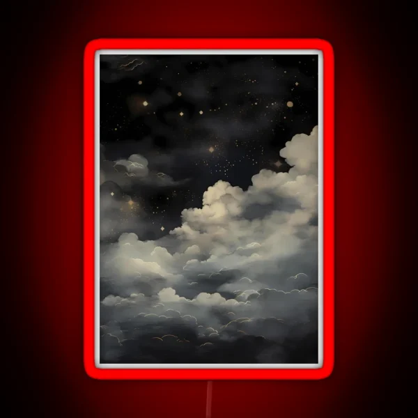 Mystical Clouds Dark Academia Gothic RGB Neon Sign