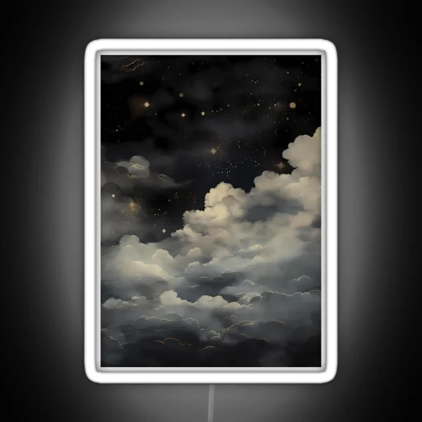 Mystical Clouds Dark Academia Gothic RGB Neon Sign