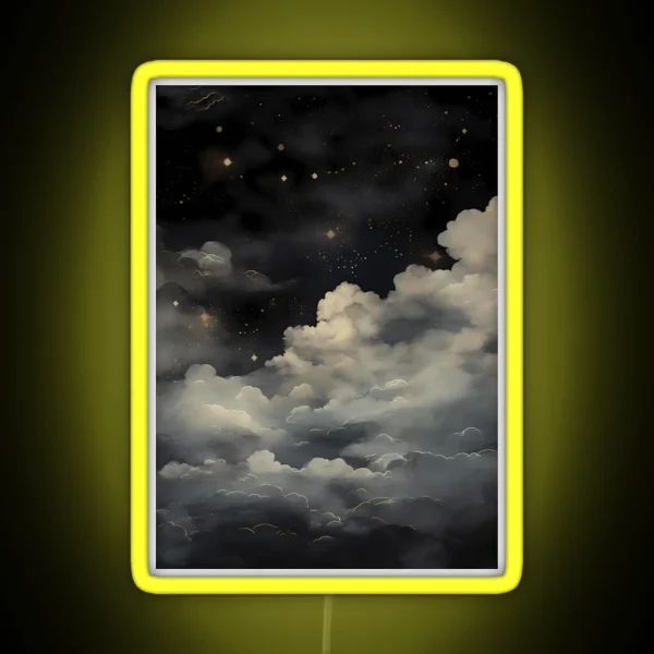 Mystical Clouds Dark Academia Gothic RGB Neon Sign