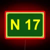 Neon Number 17 Illuminated Sign in Vibrant RGB Colors Display