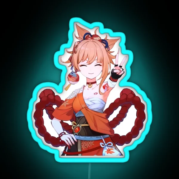 Naganohara Yoimiya Genshin Impact RGB Neon Sign