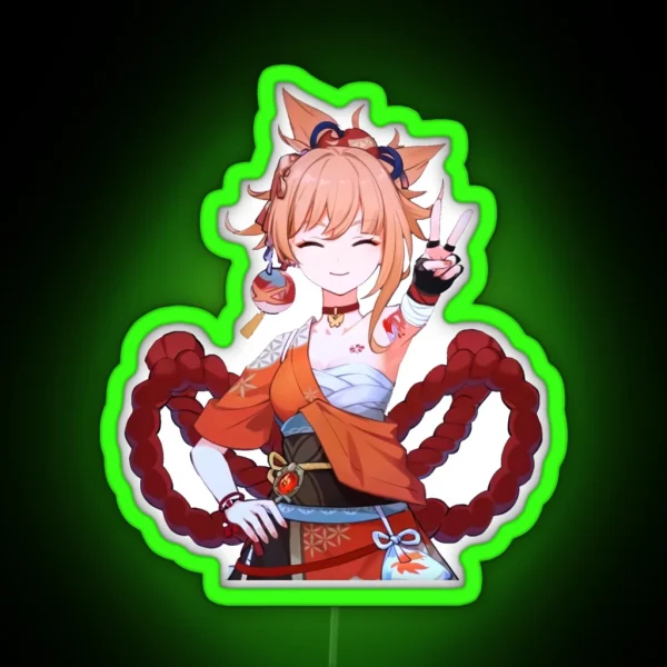 Naganohara Yoimiya Genshin Impact RGB Neon Sign