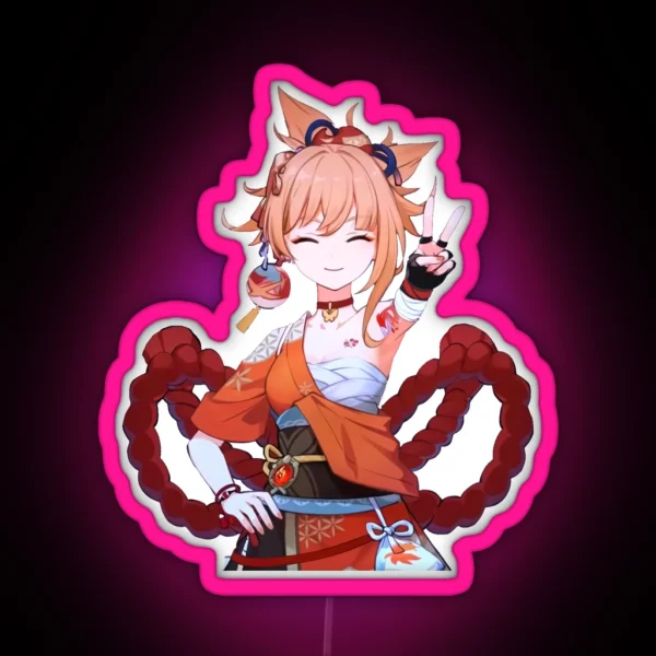 Naganohara Yoimiya Genshin Impact RGB Neon Sign