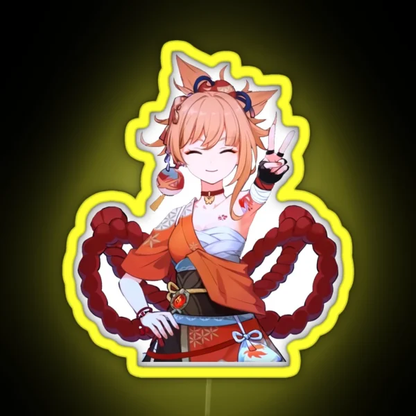Naganohara Yoimiya Genshin Impact RGB Neon Sign
