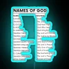 Vibrant Names of God List in Colorful RGB Neon Sign Artwork