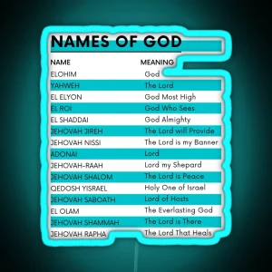 Names Of God UPDATED RGB Neon Sign