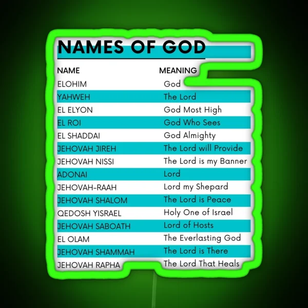 Names Of God UPDATED RGB Neon Sign