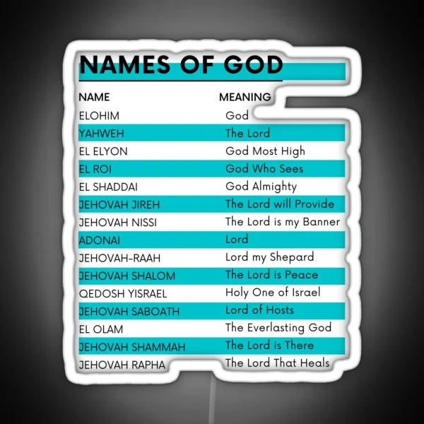 Names Of God UPDATED RGB Neon Sign