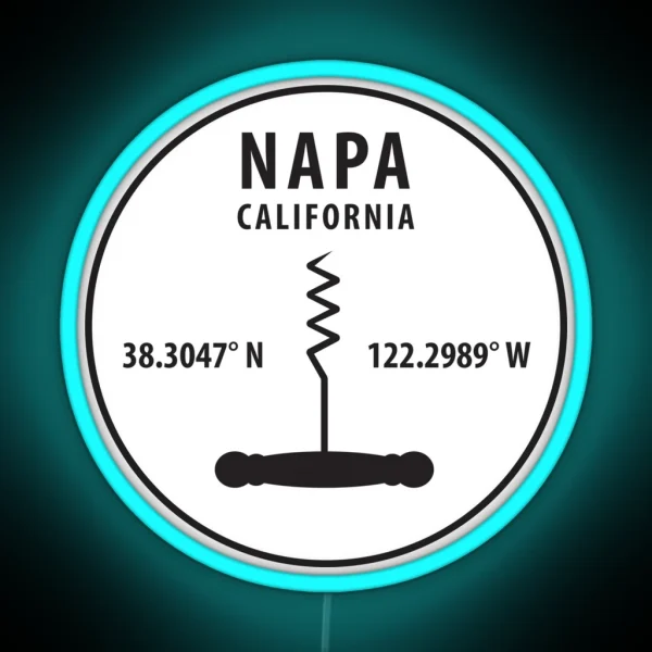 NAPA GPS Wine Opener RGB Neon Sign