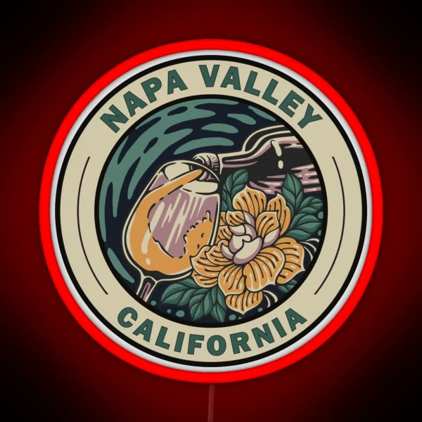 Napa Valley California Travel Art Badge RGB Neon Sign