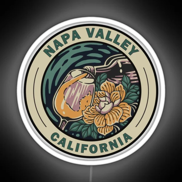 Napa Valley California Travel Art Badge RGB Neon Sign