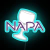Napa Valley wine country inspired glass bottle colored glow sign