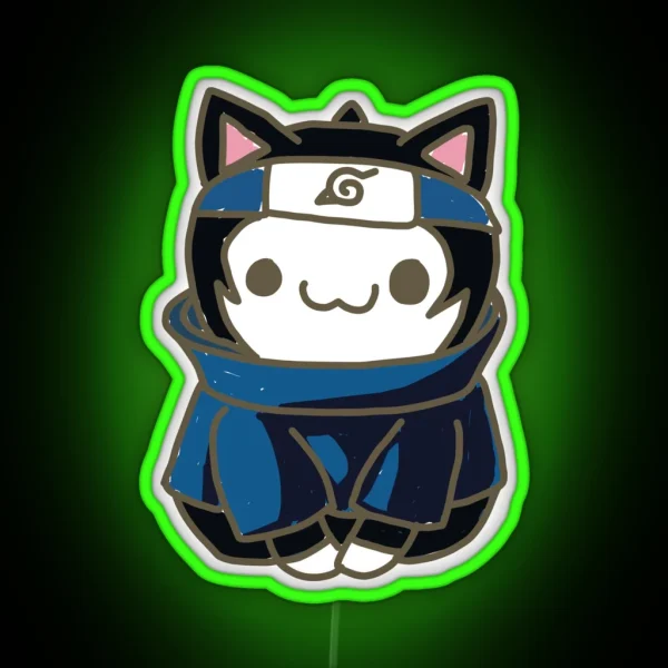 Naruto Manga Cat Sasuke Uchiha RGB Neon Sign