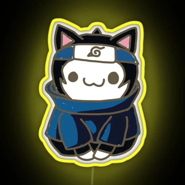 Naruto Manga Cat Sasuke Uchiha RGB Neon Sign