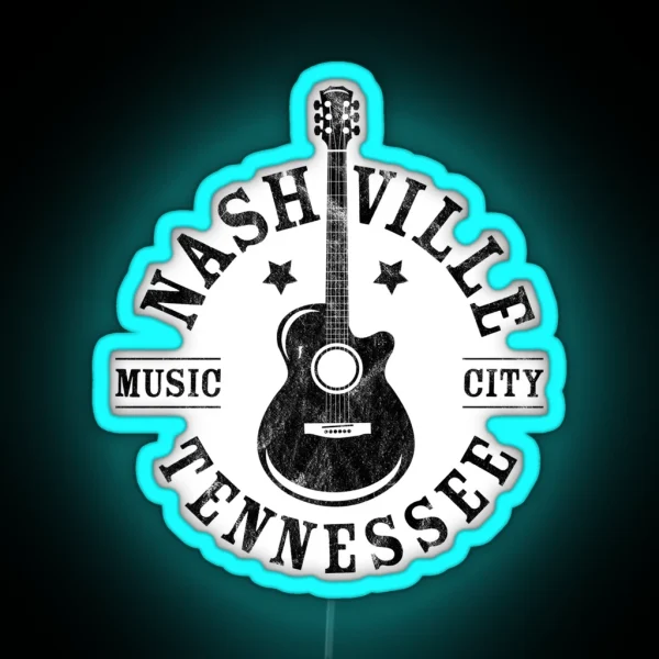 Nashville Tennessee Music City RGB Neon Sign