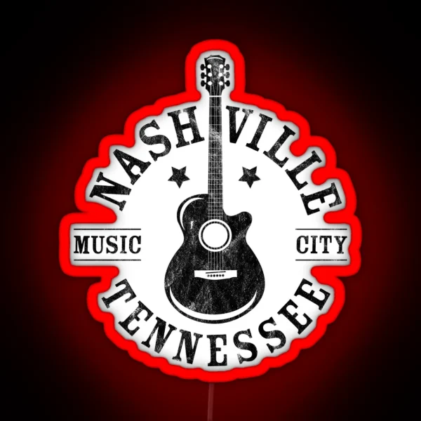 Nashville Tennessee Music City RGB Neon Sign