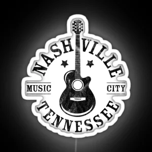 Nashville Tennessee Music City RGB Neon Sign