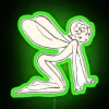 Whimsical Nature Fairy Illustration in Vibrant Neon LED Light Sign