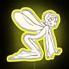 RGB Neon Artwork of Whimsical Nature Fairy Illuminated Digital Sign Display