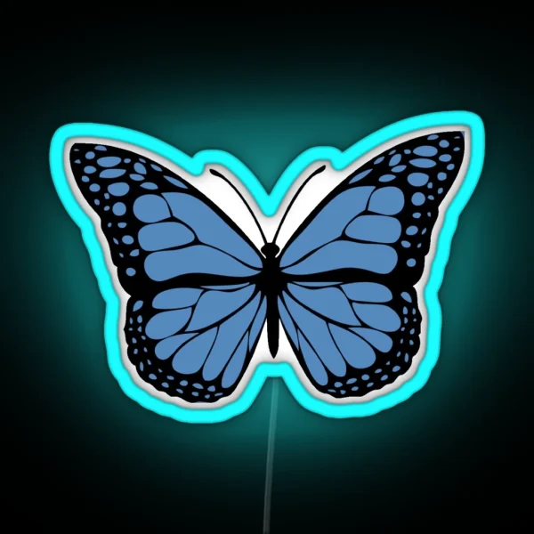 Navy Blue Butterfly RGB Neon Sign