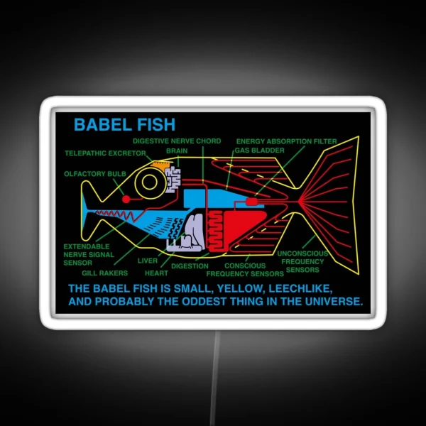 NDVH Babel Fish H2G2 RGB Neon Sign