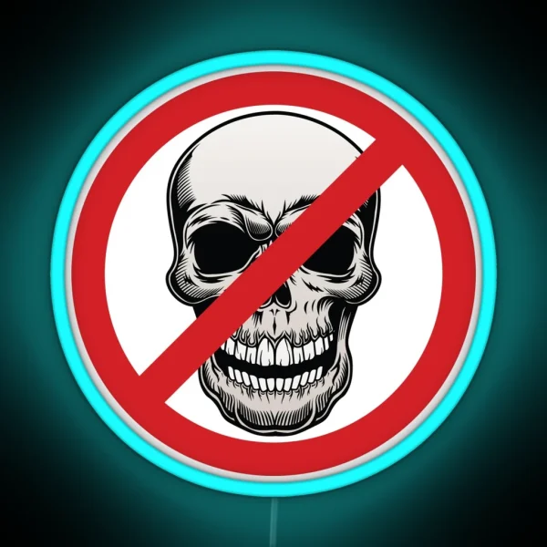 Necromancer Prohibition Sign RGB Neon Sign