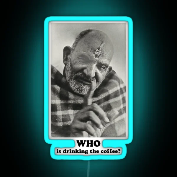 Neem Karoli Baba Papaji Coffee RGB Neon Sign