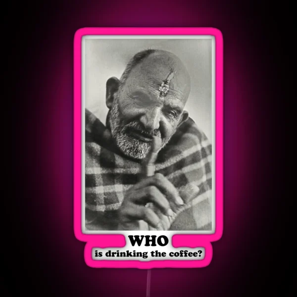 Neem Karoli Baba Papaji Coffee RGB Neon Sign
