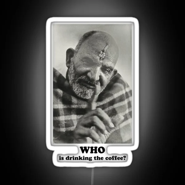 Neem Karoli Baba Papaji Coffee RGB Neon Sign