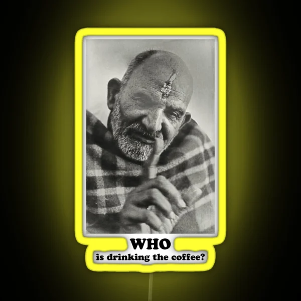 Neem Karoli Baba Papaji Coffee RGB Neon Sign