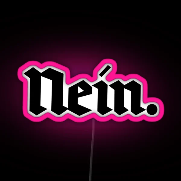 Nein Black Text RGB Neon Sign