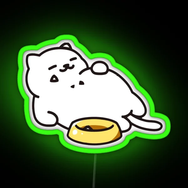 Neko Atsume Tubbs Cat RGB Neon Sign