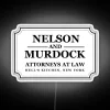 Vibrant RGB neon sign featuring iconic lawyer duo's bold emblem