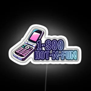 Neon 1 800 Hot N Fun Flip Phone Art Inspired RGB Neon Sign