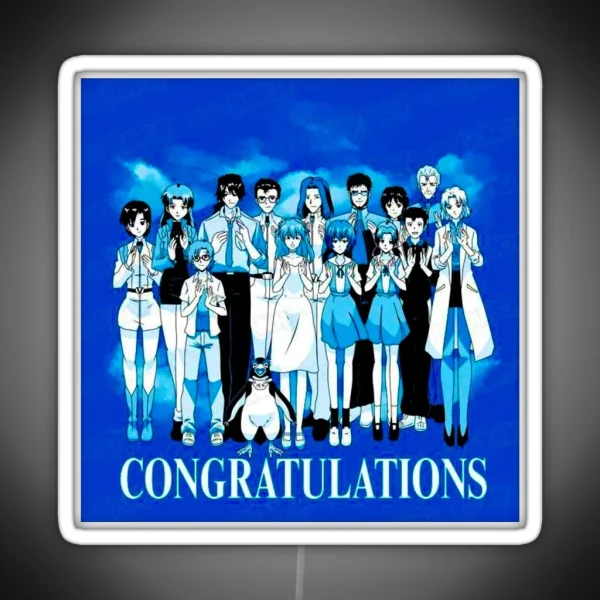 Neon Genesis Evangelion Congratulations Anime Design RGB Neon Sign