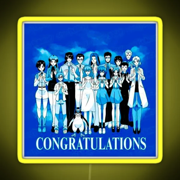 Neon Genesis Evangelion Congratulations Anime Design RGB Neon Sign