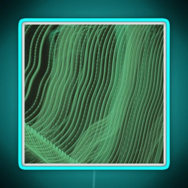 Neon Green Wavy Light Lines RGB Neon Sign