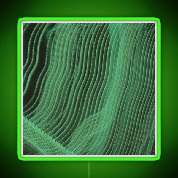 Neon Green Wavy Light Lines RGB Neon Sign