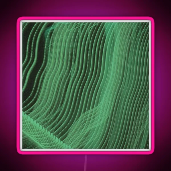 Neon Green Wavy Light Lines RGB Neon Sign